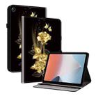 For OPPO Pad Air Crystal Texture Painted Leather Tablet Case(Gold Butterfly Rose) - 1