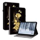 For Nokia T21 Crystal Texture Painted Leather Tablet Case(Gold Butterfly Rose) - 1