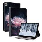 For Nokia T21 Crystal Texture Painted Leather Tablet Case(Purple Peony) - 1