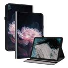 For Nokia T20 10.4 2021 Crystal Texture Painted Leather Tablet Case(Purple Peony) - 1