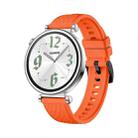 For Huawei Watch GT 4 18mm Texture Black Buckle Silicone Watch Band(Orange) - 1