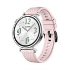 For Huawei Watch GT 4 18mm Texture Black Buckle Silicone Watch Band(Pink) - 1