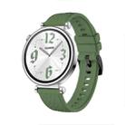 For Huawei Watch GT 4 18mm Texture Black Buckle Silicone Watch Band(Spruce Green) - 1