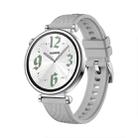 For Huawei Watch GT 4 18mm Texture Silver Buckle Silicone Watch Band(Light Grey) - 1