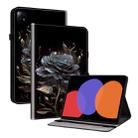 For Xiaomi Pad 6 11.0 2023 Crystal Texture Painted Leather Tablet Case(Black Rose) - 1