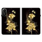 For Xiaomi Redmi Pad 2 11 inch Crystal Texture Painted Leather Tablet Case(Gold Butterfly Rose) - 3
