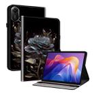 For Xiaomi Redmi Pad 2 11 inch Crystal Texture Painted Leather Tablet Case(Black Rose) - 1