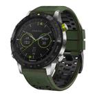 For Garmin Fenix 7 22mm Three Rows Hole Two Color Silicone Watch Band(Army Green Black) - 1