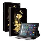 For Amazon Fire 7 2022 Crystal Texture Painted Leather Tablet Case(Gold Butterfly Rose) - 1