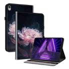 For Lenovo M10 Plus 10.3 Crystal Texture Painted Leather Tablet Case(Purple Peony) - 1