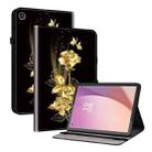 For Lenovo Tab M8 4th Gen TB300FU Crystal Texture Painted Leather Tablet Case(Gold Butterfly Rose) - 1