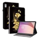 For Lenovo Tab M9 Crystal Texture Painted Leather Tablet Case(Gold Butterfly Rose) - 1