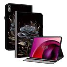 For Lenovo Tab M10 5G 2023 Crystal Texture Painted Leather Tablet Case(Black Rose) - 1
