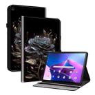 For Lenovo Tab M10 10.1 3rd Gen Crystal Texture Painted Leather Tablet Case(Black Rose) - 1