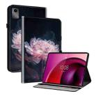 For Lenovo Tab M11/ Xiaoxin Pad 11 2024 Crystal Texture Painted Leather Tablet Case(Purple Peony) - 1
