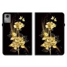 For Lenovo Idea Tab 11 / Xiaoxin Pad 2025 Crystal Texture Painted Leather Tablet Case(Gold Butterfly Rose) - 3