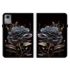 For Lenovo Idea Tab 11 / Xiaoxin Pad 2025 Crystal Texture Painted Leather Tablet Case(Black Rose) - 3