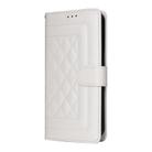 For iPhone 16 Diamond Lattice Leather Flip Phone Case(White) - 2