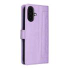 For iPhone 16 Diamond Lattice Leather Flip Phone Case(Light Purple) - 3