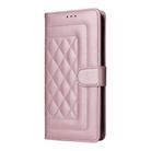 For iPhone 16 Diamond Lattice Leather Flip Phone Case(Rose Gold) - 2