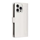 For iPhone 16 Pro Max Diamond Lattice Leather Flip Phone Case(White) - 3