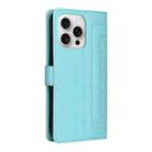 For iPhone 16 Pro Max Diamond Lattice Leather Flip Phone Case(Mint Green) - 3