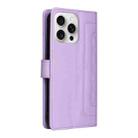 For iPhone 16 Pro Max Diamond Lattice Leather Flip Phone Case(Light Purple) - 3