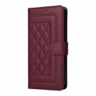 For iPhone 16 Pro Max Diamond Lattice Leather Flip Phone Case(Wine Red) - 2