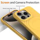 For iPhone 16 Pro Max Wave Texture MagSafe Magnetic Liquid Silicone Phone Case(Yellow) - 3