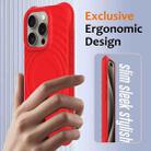 For iPhone 16 Pro Max Wave Texture MagSafe Magnetic Liquid Silicone Phone Case(Red) - 2