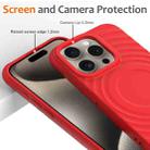 For iPhone 16 Pro Max Wave Texture MagSafe Magnetic Liquid Silicone Phone Case(Red) - 3