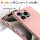 For iPhone 16 Pro Max Wave Texture MagSafe Magnetic Liquid Silicone Phone Case(Pink) - 3