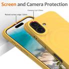 For iPhone 16 Plus Wave Texture MagSafe Magnetic Liquid Silicone Phone Case(Yellow) - 3