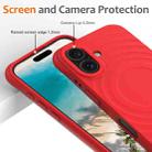 For iPhone 16 Plus Wave Texture MagSafe Magnetic Liquid Silicone Phone Case(Red) - 3