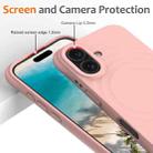 For iPhone 16 Plus Wave Texture MagSafe Magnetic Liquid Silicone Phone Case(Pink) - 3