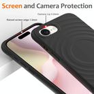 For iPhone 16e Wave Texture MagSafe Magnetic Liquid Silicone Phone Case(Black) - 3