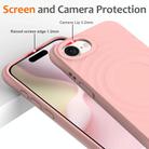 For iPhone 16e Wave Texture MagSafe Magnetic Liquid Silicone Phone Case(Pink) - 3