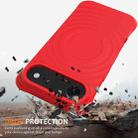 For iPhone 17 Air Wave Texture MagSafe Magnetic Liquid Silicone Phone Case(Red) - 2