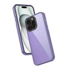 For iPhone 15 Pro Max Frame Two Color Lens Ring TPU Phone Case(Purple) - 1