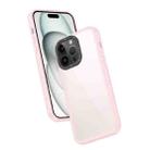 For iPhone 14 Pro Max Frame Two Color Lens Ring TPU Phone Case(Pink) - 1