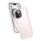 For iPhone 12 Pro Max Frame Two Color Lens Ring TPU Phone Case(Pink) - 1