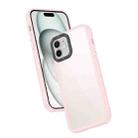 For iPhone 12 Pro Frame Two Color Lens Ring TPU Phone Case(Pink) - 1