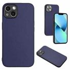 For iPhone 14 Plus R20 Leather Pattern Phone Single Case(Blue) - 1