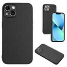 For iPhone 14 Plus R20 Leather Pattern Phone Single Case(Black) - 1