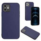 For iPhone 12 R20 Leather Pattern Phone Single Case(Blue) - 1