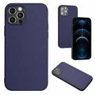 For iPhone 12 Pro R20 Leather Pattern Phone Single Case(Blue) - 1