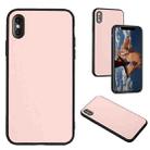 For iPhone XS / X R20 Leather Pattern Phone Single Case(Pink) - 1