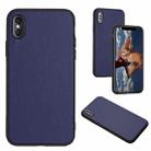 For iPhone XS Max R20 Leather Pattern Phone Single Case(Blue) - 1