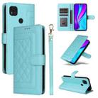 For Xiaomi Redmi 9C Diamond Lattice Leather Flip Phone Case(Mint Green) - 1