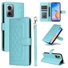 For Xiaomi Redmi 10 5G Diamond Lattice Leather Flip Phone Case(Mint Green) - 1